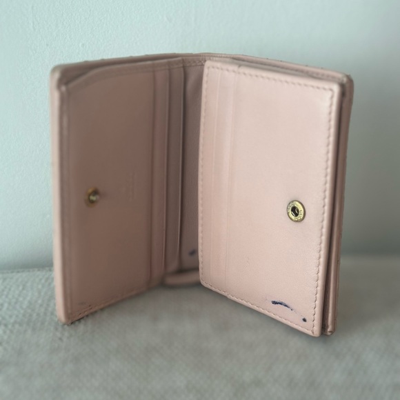 Pre Owned Gucci GG MARMONT CARD CASE WALLET PINK * Ink Stains * - Picture 5 of 7